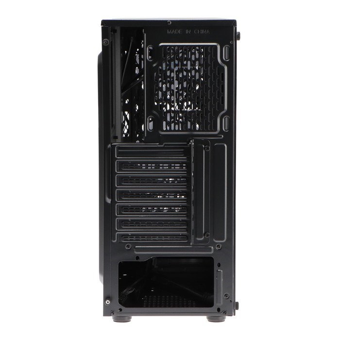 Корпус ExeGate Miditower EVO-8243, без БП, ATX, 2хUSB 2.0, 1хUSB 3.0, подсветка, чёрный - фото 51386470