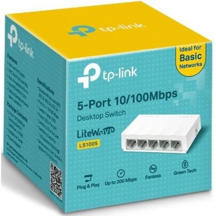 Коммутатор TP-Link LS1005, неуправляемый, 5x10/100BASE-TХ - фото 51386494 Коммутатор TP-Link LS1005, неуправляемый, 5x10/100BASE-TХ - фото 51386494