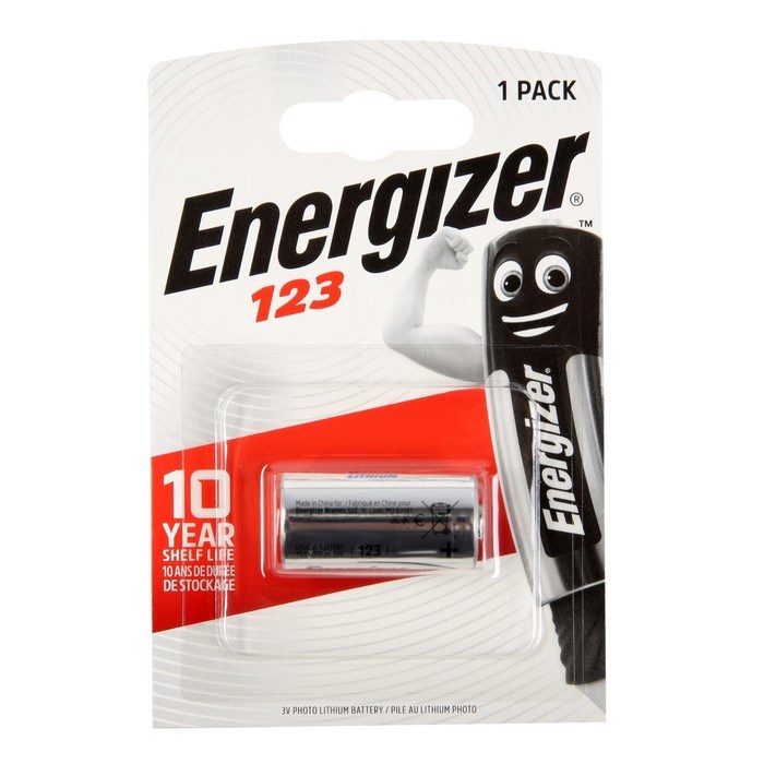 Батарейка литиевая Energizer, 123-1BL, для фото, 3В, блистер, 1шт. - фото 51386728 Батарейка литиевая Energizer, 123-1BL, для фото, 3В, блистер, 1шт. - фото 51386728