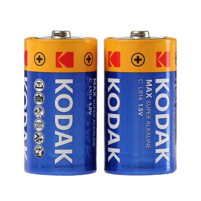 Батарейка алкалиновая Kodak Max, C, LR14-2BL, 1.5В, блистер, 2 шт. - фото 51386737 Батарейка алкалиновая Kodak Max, C, LR14-2BL, 1.5В, блистер, 2 шт. - фото 51386737