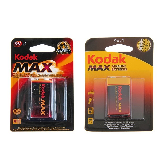 Батарейка алкалиновая Kodak Max, 6LR61-1BL, 9В, крона, блистер, 1 шт. - фото 51386747 Батарейка алкалиновая Kodak Max, 6LR61-1BL, 9В, крона, блистер, 1 шт. - фото 51386747