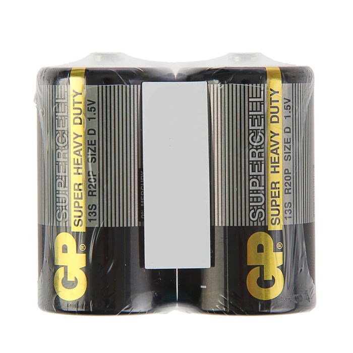 Батарейка солевая GP Supercell Super Heavy Duty, 13S R20Р, 1.5В, спайка, 2 шт. - фото 51386762 Батарейка солевая GP Supercell Super Heavy Duty, 13S R20Р, 1.5В, спайка, 2 шт. - фото 51386762