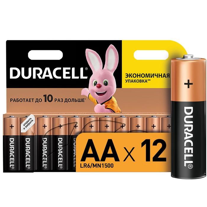 Батарейка алкалиновая Duracell Basic, AA, LR6-12BL, 1.5В, блистер, 12 шт. - фото 51386798 Батарейка алкалиновая Duracell Basic, AA, LR6-12BL, 1.5В, блистер, 12 шт. - фото 51386798