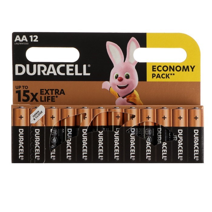 Батарейка алкалиновая Duracell Basic, AA, LR6-12BL, 1.5В, блистер, 12 шт. - фото 51386803 Батарейка алкалиновая Duracell Basic, AA, LR6-12BL, 1.5В, блистер, 12 шт. - фото 51386803