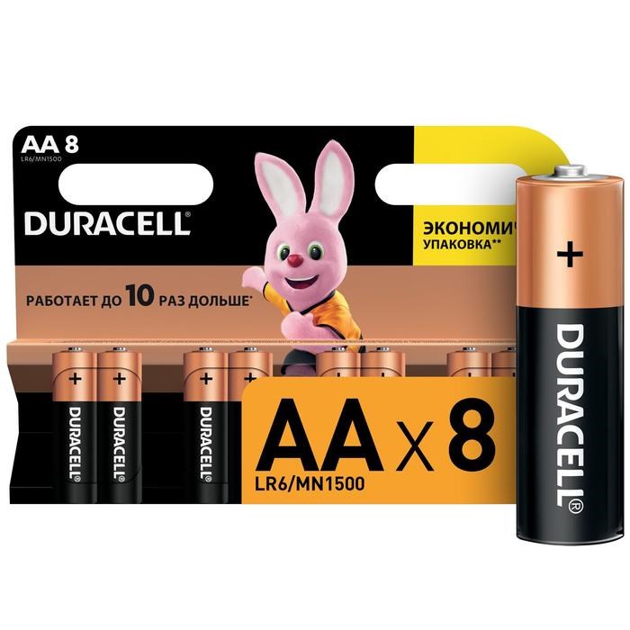 Батарейка алкалиновая Duracell Basic, AA, LR6-8BL, 1.5В, блистер, 8 шт. - фото 51386805 Батарейка алкалиновая Duracell Basic, AA, LR6-8BL, 1.5В, блистер, 8 шт. - фото 51386805