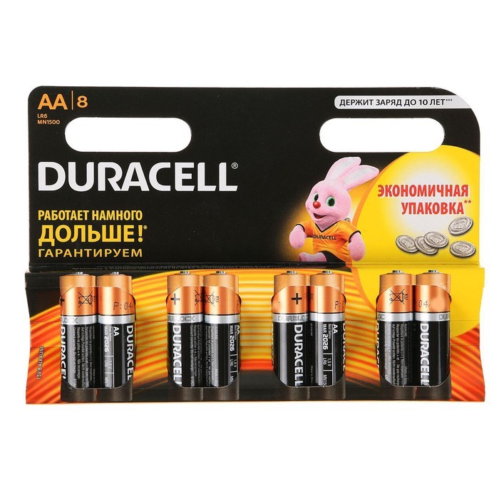 Батарейка алкалиновая Duracell Basic, AA, LR6-8BL, 1.5В, блистер, 8 шт. - фото 51386807 Батарейка алкалиновая Duracell Basic, AA, LR6-8BL, 1.5В, блистер, 8 шт. - фото 51386807