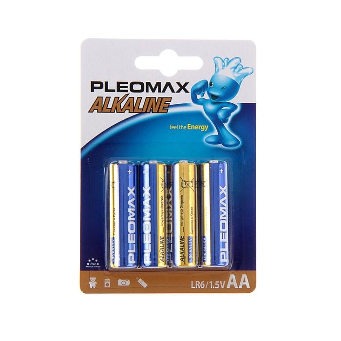 Батарейка алкалиновая Pleomax, AA, LR6-4BL, 1.5В, блистер, 4 шт. - фото 51386830 Батарейка алкалиновая Pleomax, AA, LR6-4BL, 1.5В, блистер, 4 шт. - фото 51386830