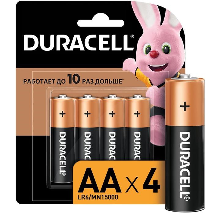 Батарейка алкалиновая Duracell Basic, AA, LR6-4BL, 1.5В, блистер, 4 шт. - фото 51386846 Батарейка алкалиновая Duracell Basic, AA, LR6-4BL, 1.5В, блистер, 4 шт. - фото 51386846