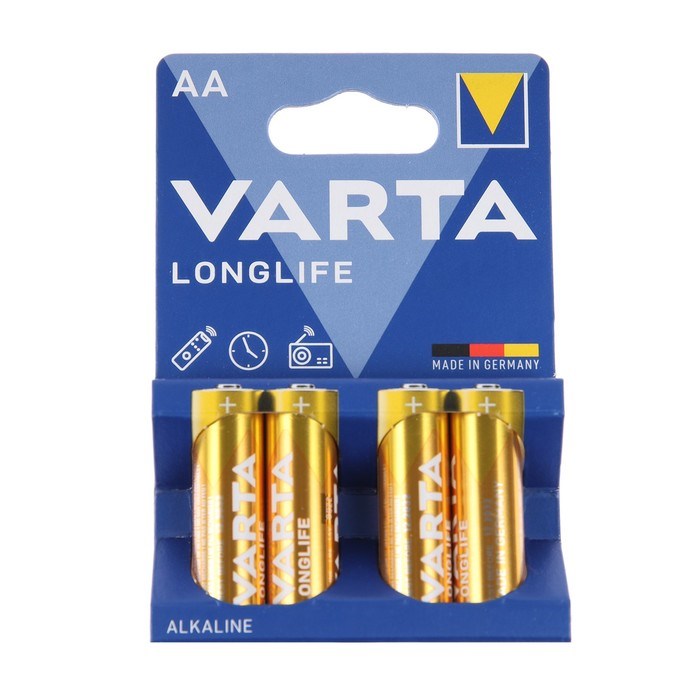 Батарейка алкалиновая Varta LONGLIFE AA набор 4 шт - фото 51386884 Батарейка алкалиновая Varta LONGLIFE AA набор 4 шт - фото 51386884