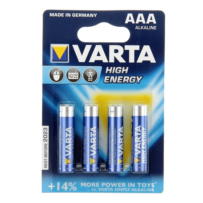 Батарейка алкалиновая Varta HIGH ENERGY AAA набор 4 шт - фото 51386894 Батарейка алкалиновая Varta HIGH ENERGY AAA набор 4 шт - фото 51386894