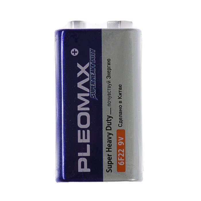 Батарейка солевая Pleomax Super Heavy Duty, 6F22-1S, 9В, крона, спайка, 1 шт. - фото 51386957 Батарейка солевая Pleomax Super Heavy Duty, 6F22-1S, 9В, крона, спайка, 1 шт. - фото 51386957