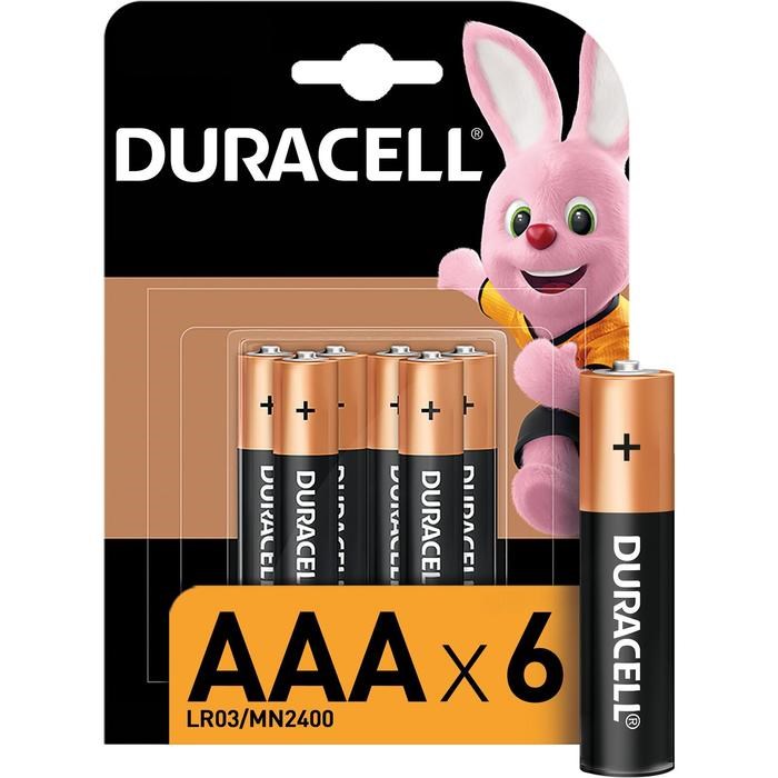 Батарейка алкалиновая Duracell Basic, AAA, LR03-6BL, 1.5В, блистер, 6 шт. - фото 51387077 Батарейка алкалиновая Duracell Basic, AAA, LR03-6BL, 1.5В, блистер, 6 шт. - фото 51387077