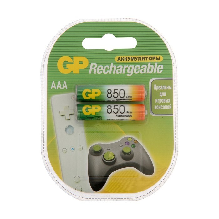 Аккумулятор GP, Ni-Mh, AAA, HR03-2BL, 1.2В, 850 мАч, блистер, 2 шт. - фото 51387181 Аккумулятор GP, Ni-Mh, AAA, HR03-2BL, 1.2В, 850 мАч, блистер, 2 шт. - фото 51387181