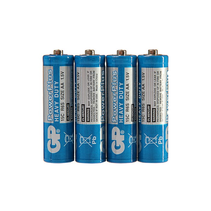 Батарейка солевая GP PowerPlus Heavy Duty, AA, R6-4S, 1.5В, спайка, 4 шт. - фото 51387229 Батарейка солевая GP PowerPlus Heavy Duty, AA, R6-4S, 1.5В, спайка, 4 шт. - фото 51387229