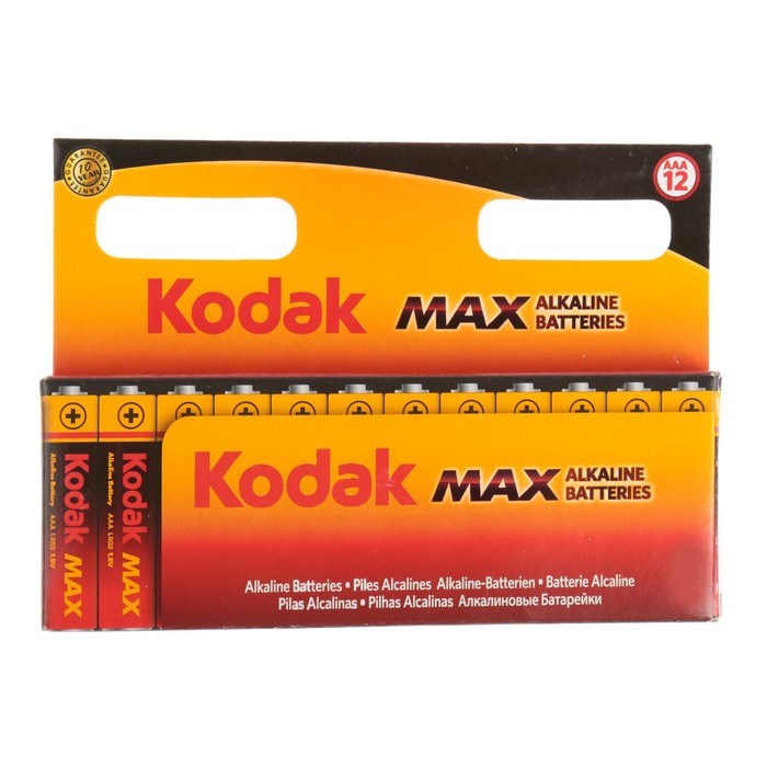 Батарейка алкалиновая Kodak Max, AAA, LR03-12BL, 1.5В, блистер, 12 шт. - фото 51387334 Батарейка алкалиновая Kodak Max, AAA, LR03-12BL, 1.5В, блистер, 12 шт. - фото 51387334