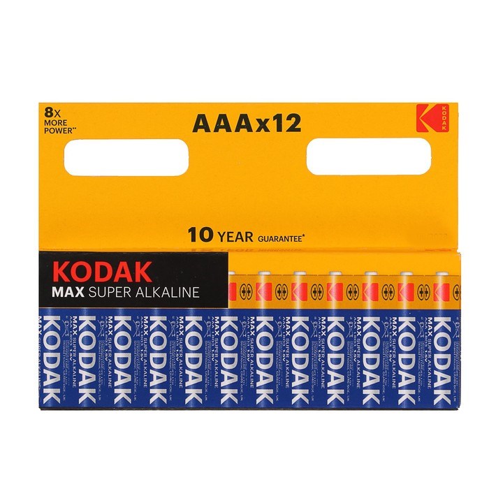 Батарейка алкалиновая Kodak Max, AAA, LR03-12BL, 1.5В, блистер, 12 шт. - фото 51387338 Батарейка алкалиновая Kodak Max, AAA, LR03-12BL, 1.5В, блистер, 12 шт. - фото 51387338