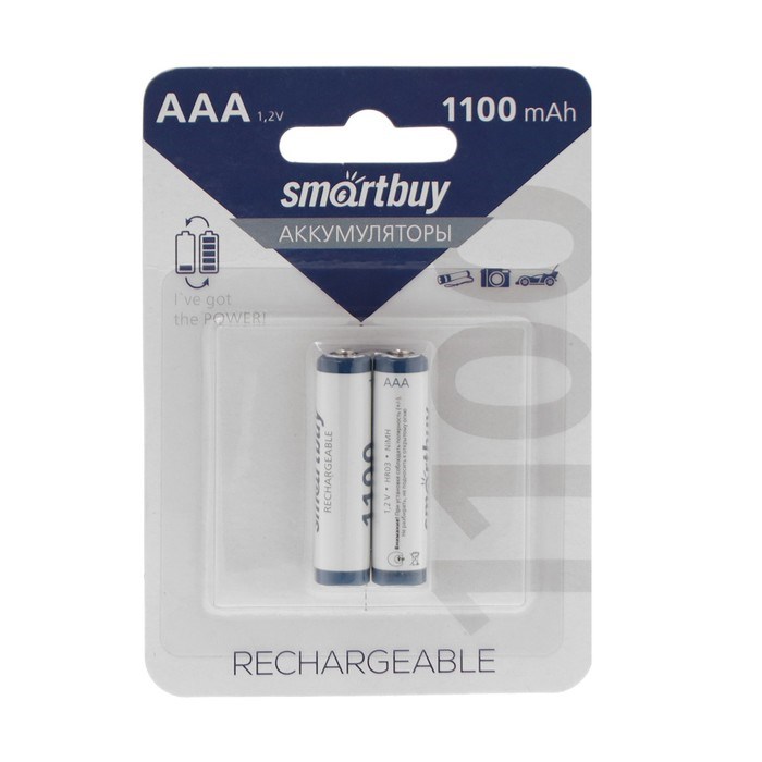 Аккумулятор Smartbuy, Ni-Mh, AAA, HR03-2BL, 1.2В, 1100 мАч, блистер, 2 шт. - фото 51387500 Аккумулятор Smartbuy, Ni-Mh, AAA, HR03-2BL, 1.2В, 1100 мАч, блистер, 2 шт. - фото 51387500