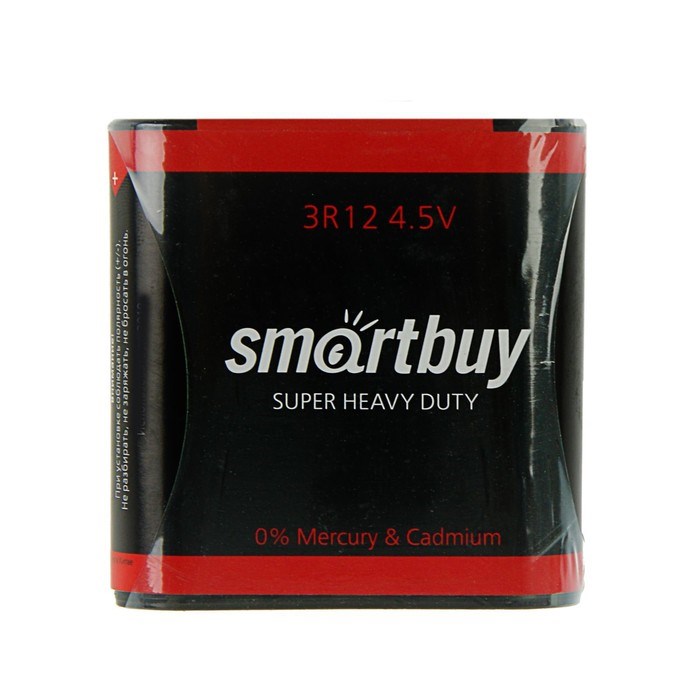 Батарейка солевая Smartbuy Super Heavy Duty, 3R12-1S, 4.5В, спайка, 1 шт. - фото 51387506 Батарейка солевая Smartbuy Super Heavy Duty, 3R12-1S, 4.5В, спайка, 1 шт. - фото 51387506