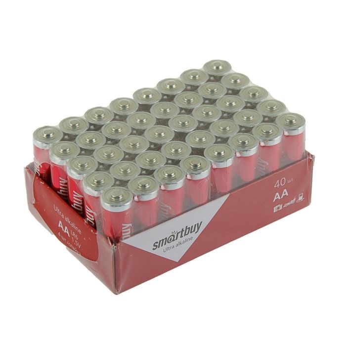 Батарейка алкалиновая Smartbuy Ultra, AA, LR6-40BOX, 1.5В, набор 40 шт. - фото 51387508 Батарейка алкалиновая Smartbuy Ultra, AA, LR6-40BOX, 1.5В, набор 40 шт. - фото 51387508