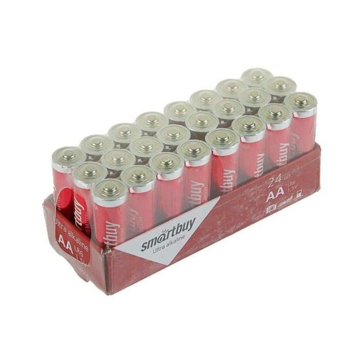 Батарейка алкалиновая Smartbuy Ultra, AA, LR6-24BOX, 1.5В, набор 24 шт. - фото 51387509 Батарейка алкалиновая Smartbuy Ultra, AA, LR6-24BOX, 1.5В, набор 24 шт. - фото 51387509
