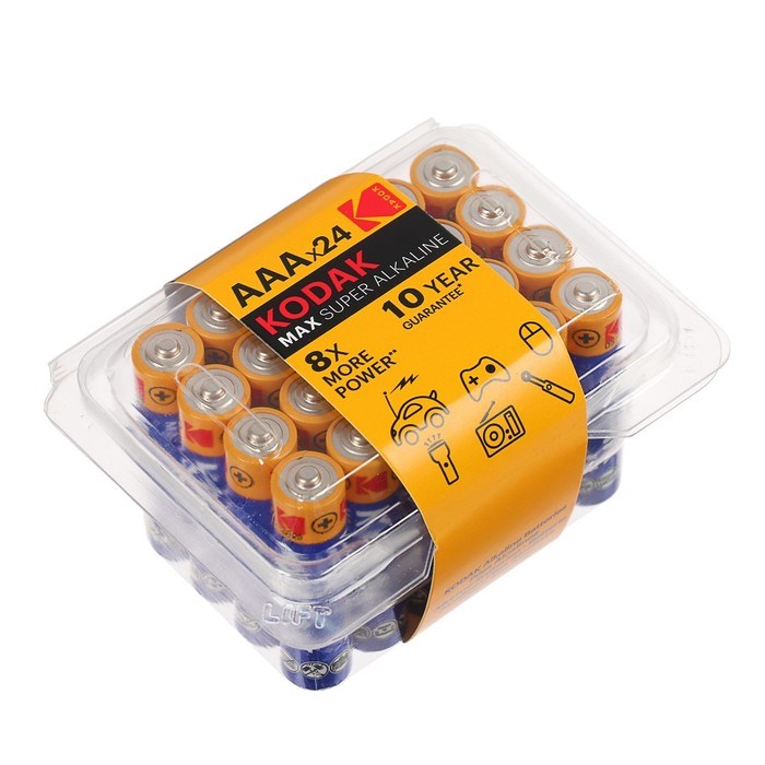 Батарейка алкалиновая Kodak Max, AAA, LR03-24BOX, 1.5В, бокс, 24 шт. - фото 51387557 Батарейка алкалиновая Kodak Max, AAA, LR03-24BOX, 1.5В, бокс, 24 шт. - фото 51387557