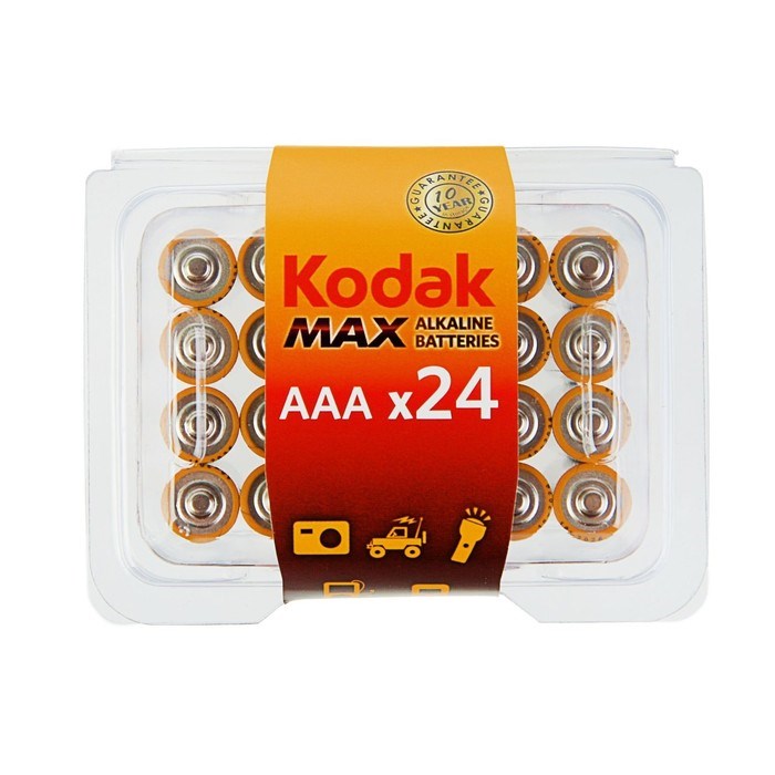 Батарейка алкалиновая Kodak Max, AAA, LR03-24BOX, 1.5В, бокс, 24 шт. - фото 51387559 Батарейка алкалиновая Kodak Max, AAA, LR03-24BOX, 1.5В, бокс, 24 шт. - фото 51387559