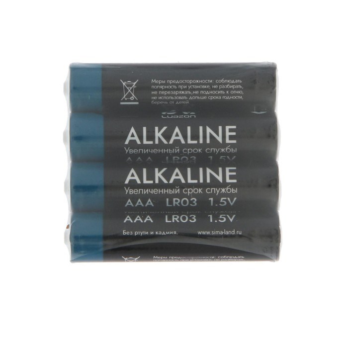 Батарейка алкалиновая (щелочная) LuazON, AAA, LR03, спайка, 4 штуки - фото 51387569 Батарейка алкалиновая (щелочная) LuazON, AAA, LR03, спайка, 4 штуки - фото 51387569