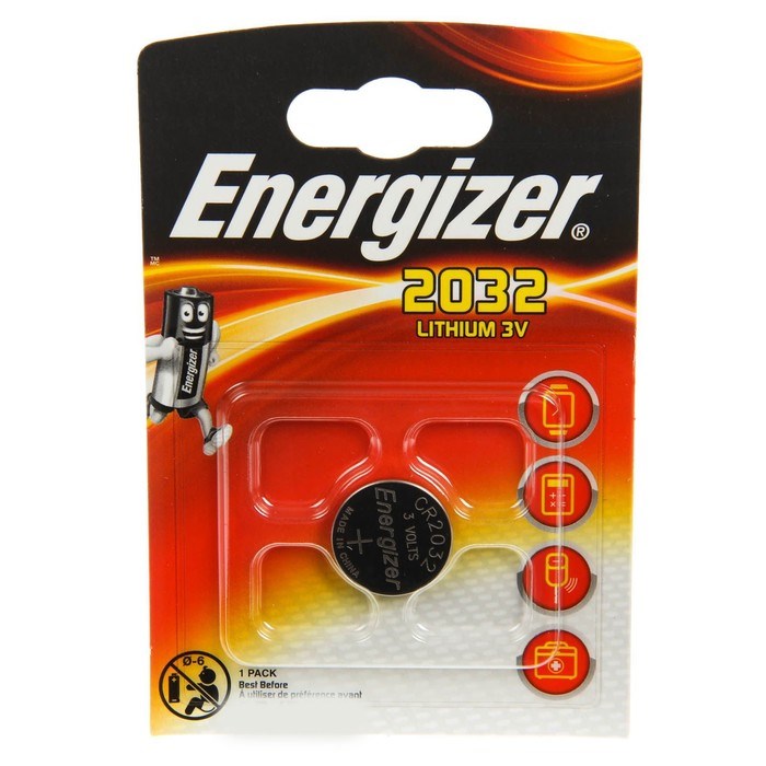 Батарейка литиевая Energizer, CR2032-1BL, 3В, блистер, 1 шт. - фото 51387627 Батарейка литиевая Energizer, CR2032-1BL, 3В, блистер, 1 шт. - фото 51387627