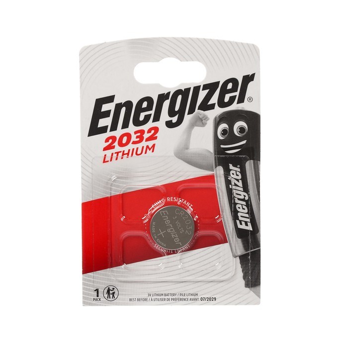 Батарейка литиевая Energizer, CR2032-1BL, 3В, блистер, 1 шт. - фото 51387629 Батарейка литиевая Energizer, CR2032-1BL, 3В, блистер, 1 шт. - фото 51387629