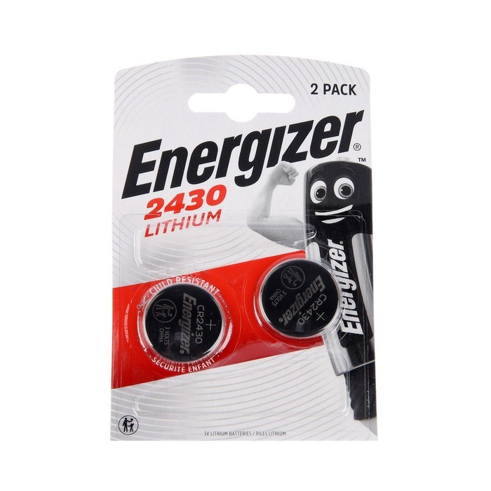 Батарейка литиевая Energizer, CR2430-2BL, 3В, блистер, 2 шт. - фото 51387631 Батарейка литиевая Energizer, CR2430-2BL, 3В, блистер, 2 шт. - фото 51387631