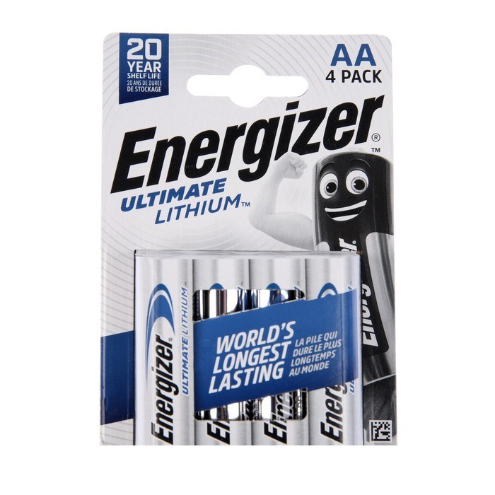 Батарейка литиевая Energizer Ultimate Lithium, AA, FR6-4BL, 1.5В, блистер, 4 шт. - фото 51387633 Батарейка литиевая Energizer Ultimate Lithium, AA, FR6-4BL, 1.5В, блистер, 4 шт. - фото 51387633