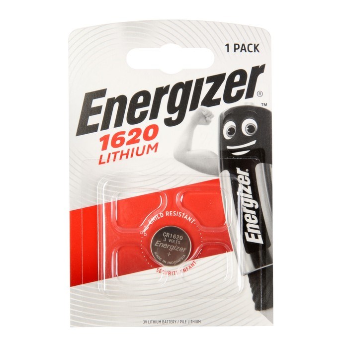 Батарейка литиевая Energizer, CR1620-1BL, 3В, блистер, 1 шт. - фото 51387635 Батарейка литиевая Energizer, CR1620-1BL, 3В, блистер, 1 шт. - фото 51387635