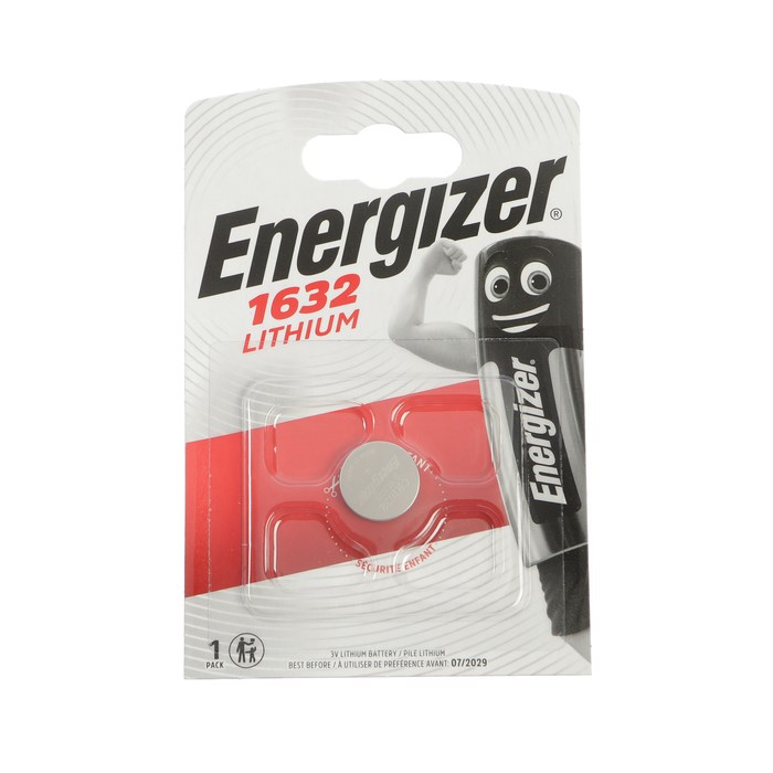Батарейка литиевая Energizer, CR1632-1BL, 3В, блистер, 1 шт. - фото 51387639 Батарейка литиевая Energizer, CR1632-1BL, 3В, блистер, 1 шт. - фото 51387639