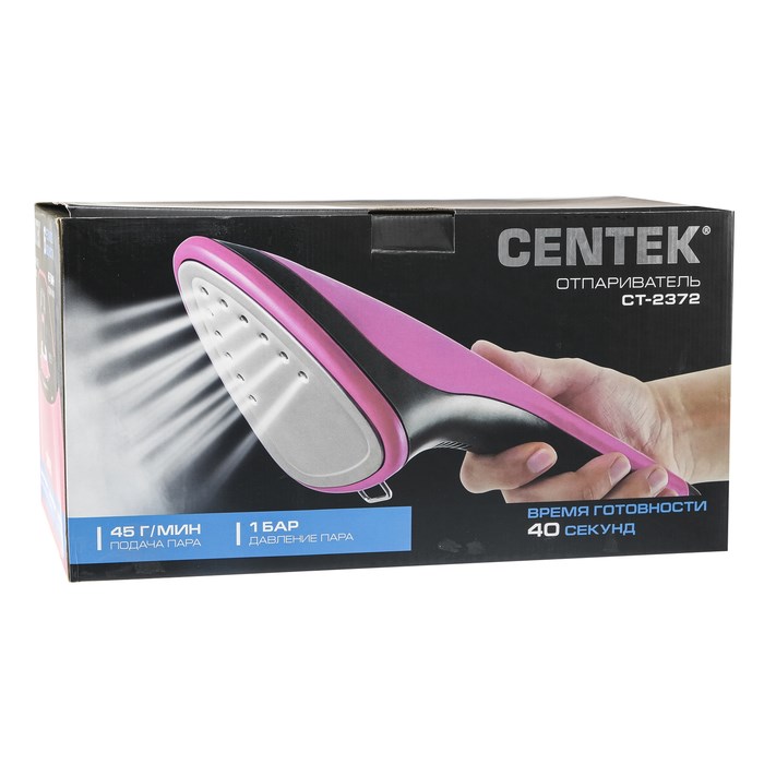 Отпариватель Centek CT-2372, напольный, 2200 Вт, 1500 мл, 45 г/мин, шнур 1.7 м, малиновый - фото 51387719 Отпариватель Centek CT-2372, напольный, 2200 Вт, 1500 мл, 45 г/мин, шнур 1.7 м, малиновый - фото 51387719