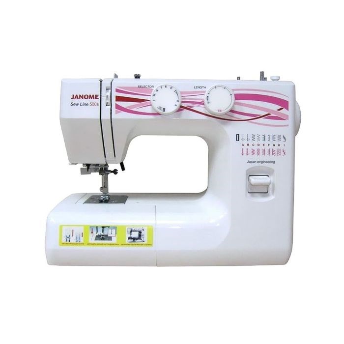 Швейная машина Janome Sew Line 500s, 85 Вт, 19 операций, автомат, бело-розовая - фото 51388053 Швейная машина Janome Sew Line 500s, 85 Вт, 19 операций, автомат, бело-розовая - фото 51388053