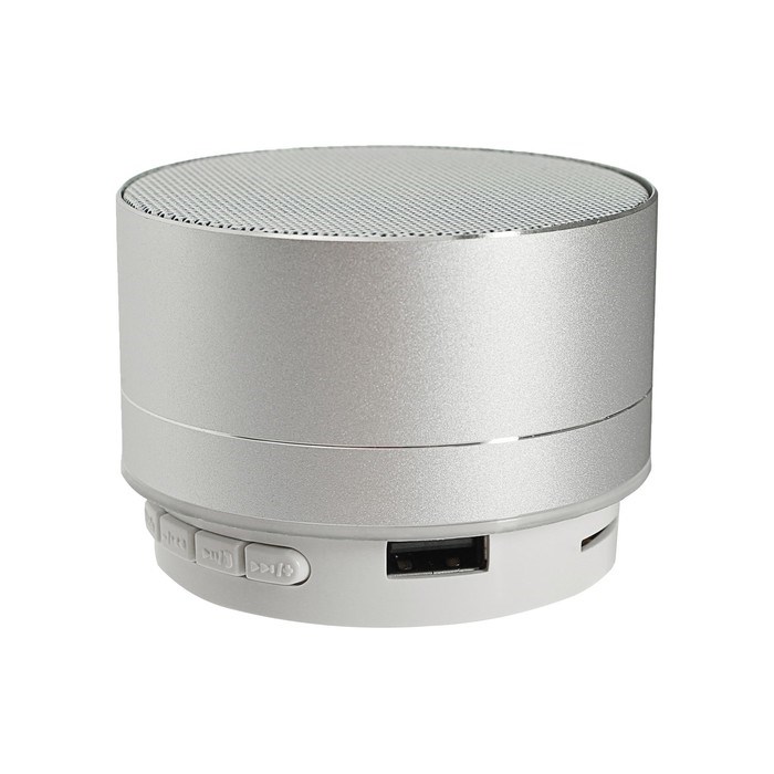 Портативная колонка Luazon LAB-05, 3 Вт, 520 мАч, Bluetooth, USB, microSD, microUSB, серебристый - фото 51388065 Портативная колонка Luazon LAB-05, 3 Вт, 520 мАч, Bluetooth, USB, microSD, microUSB, серебристый - фото 51388065