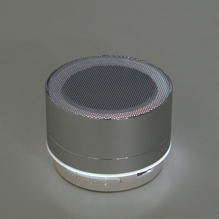 Портативная колонка Luazon LAB-05, 3 Вт, 520 мАч, Bluetooth, USB, microSD, microUSB, серебристый - фото 51388075 Портативная колонка Luazon LAB-05, 3 Вт, 520 мАч, Bluetooth, USB, microSD, microUSB, серебристый - фото 51388075