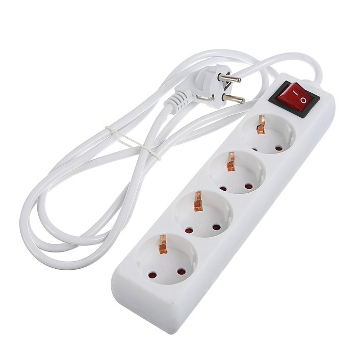 Удлинитель Luazon Lighting, 4 розетки, 1,8 м, 10 А, 2200 Вт, 3х1.5 мм2, с з/к, с выкл., - фото 51388086 Удлинитель Luazon Lighting, 4 розетки, 1,8 м, 10 А, 2200 Вт, 3х1.5 мм2, с з/к, с выкл., - фото 51388086