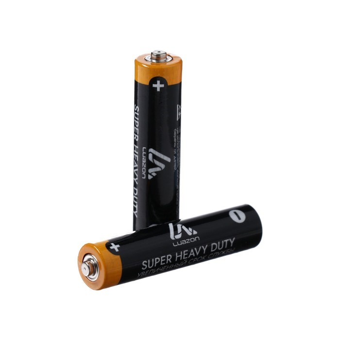 Батарейка солевая Luazon Super Heavy Duty, AAA, R03, блистер, 2 штуки - фото 51388164