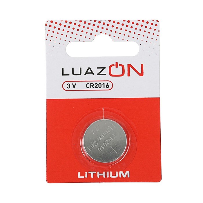 Батарейка литиевая LuazON, CR2016, 3V, блистер, 1 шт - фото 51388191 Батарейка литиевая LuazON, CR2016, 3V, блистер, 1 шт - фото 51388191