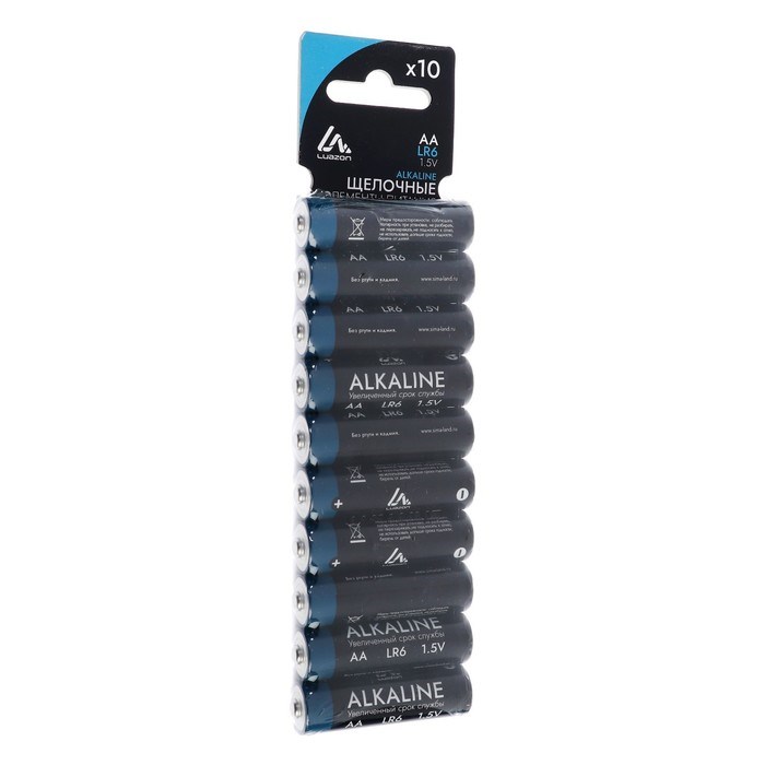 Батарейка алкалиновая (щелочная) Luazon, AA, LR6, блистер, 10 штук - фото 51388247 Батарейка алкалиновая (щелочная) Luazon, AA, LR6, блистер, 10 штук - фото 51388247