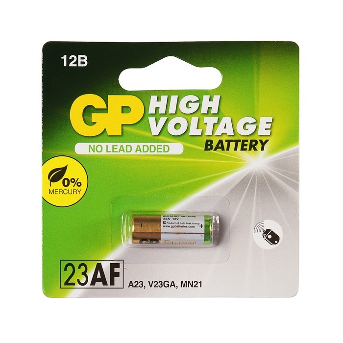 Батарейка алкалиновая GP Mercury Free, А23 (23AF, V23GA, MN21)-1BL, 12 В, блистер, 1 шт. - фото 51388360 Батарейка алкалиновая GP Mercury Free, А23 (23AF, V23GA, MN21)-1BL, 12 В, блистер, 1 шт. - фото 51388360
