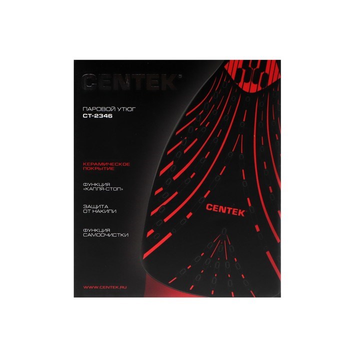 Утюг Centek CT-2346, 3000 Вт, керамическая подошва, паровой удар, самоочистка, красный - фото 51388385 Утюг Centek CT-2346, 3000 Вт, керамическая подошва, паровой удар, самоочистка, красный - фото 51388385