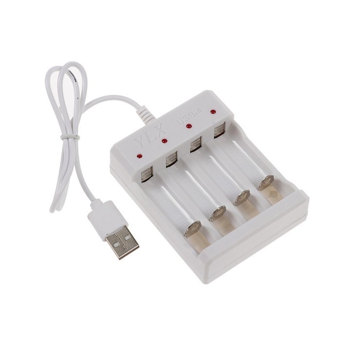 Зарядное устройство Luazon для 4х аккумуляторов АА или ААА UC-24, USB, ток заряда 250 мА, белое - фото 51388524 Зарядное устройство Luazon для 4х аккумуляторов АА или ААА UC-24, USB, ток заряда 250 мА, белое - фото 51388524