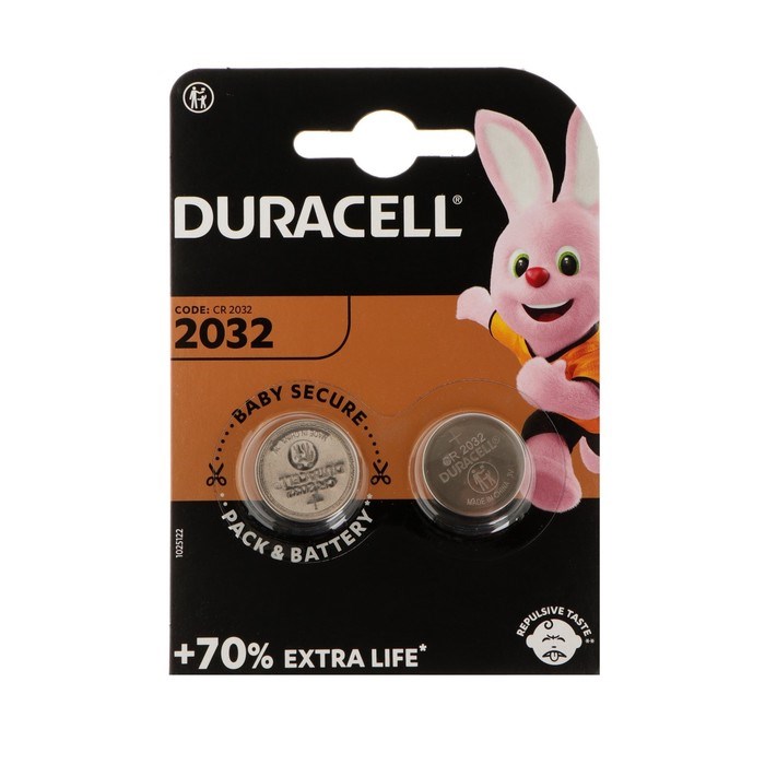 Батарейка литиевая Duracell, CR2032-2BL, 3В, блистер, 2 шт. - фото 51388588 Батарейка литиевая Duracell, CR2032-2BL, 3В, блистер, 2 шт. - фото 51388588