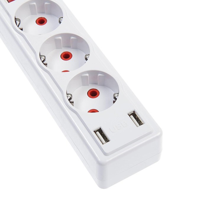 Удлинитель Luazon Lighting, 3 розетки, 5 м, 10 А, 2200 Вт, 2х0.75 мм2, 2хUSB, с выкл., Б - фото 51389055 Удлинитель Luazon Lighting, 3 розетки, 5 м, 10 А, 2200 Вт, 2х0.75 мм2, 2хUSB, с выкл., Б - фото 51389055