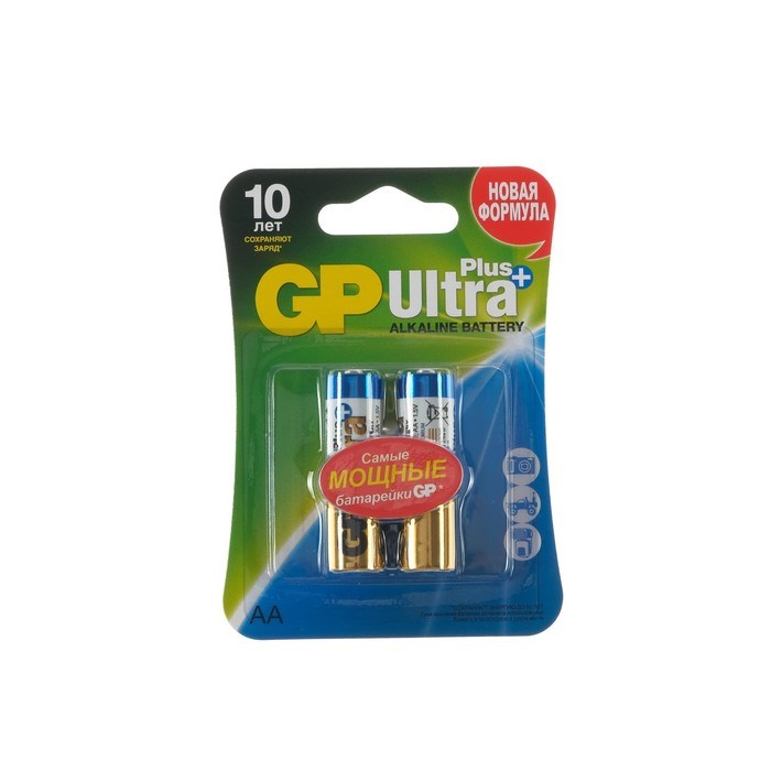 Батарейка алкалиновая GP Ultra Plus, AA, LR6-2BL, 1.5В, блистер, 2 шт. - фото 51389237 Батарейка алкалиновая GP Ultra Plus, AA, LR6-2BL, 1.5В, блистер, 2 шт. - фото 51389237