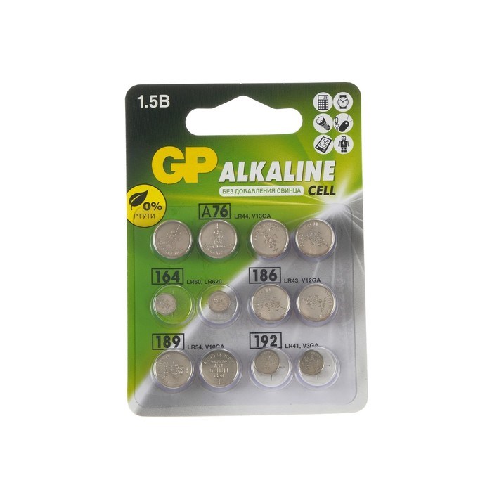 Батарейки алкалин GP, LR44(A76)-4шт,LR60(164)-2шт,LR43(186)-2шт,LR54(189)-2шт,LR41(192)-2шт - фото 51389251 Батарейки алкалин GP, LR44(A76)-4шт,LR60(164)-2шт,LR43(186)-2шт,LR54(189)-2шт,LR41(192)-2шт - фото 51389251