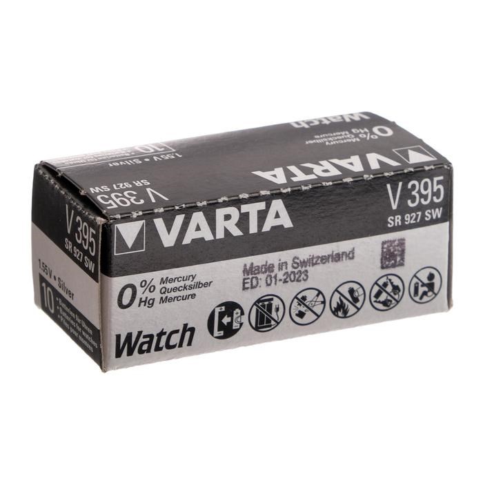 Батарейка цинковая Varta, V395 (SR927SW/SR59/G7)-1BL, 1.55В , блистер, 1 шт. - фото 51389472 Батарейка цинковая Varta, V395 (SR927SW/SR59/G7)-1BL, 1.55В , блистер, 1 шт. - фото 51389472