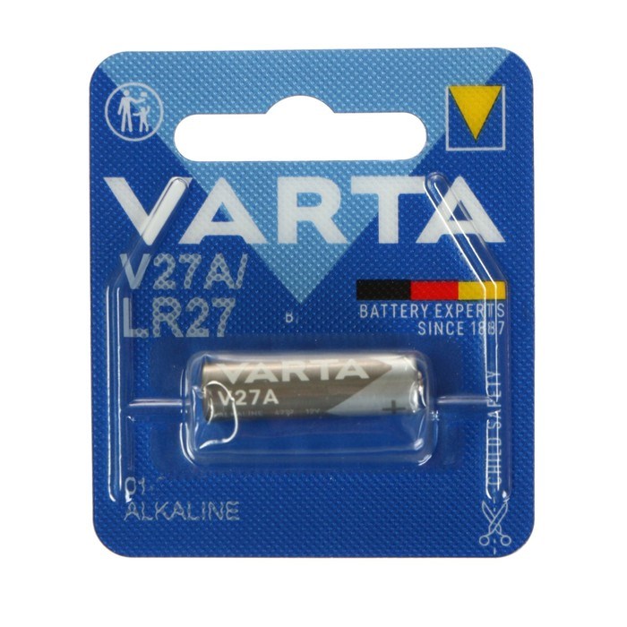 Батарейка алкалиновая Varta Professional, А27 (27A, MN27, V27A)-1BL, 12В, блистер, 1 шт. - фото 51389476 Батарейка алкалиновая Varta Professional, А27 (27A, MN27, V27A)-1BL, 12В, блистер, 1 шт. - фото 51389476